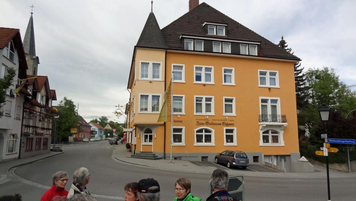 Bei der Stadtführung in Stockach: unser Hotel