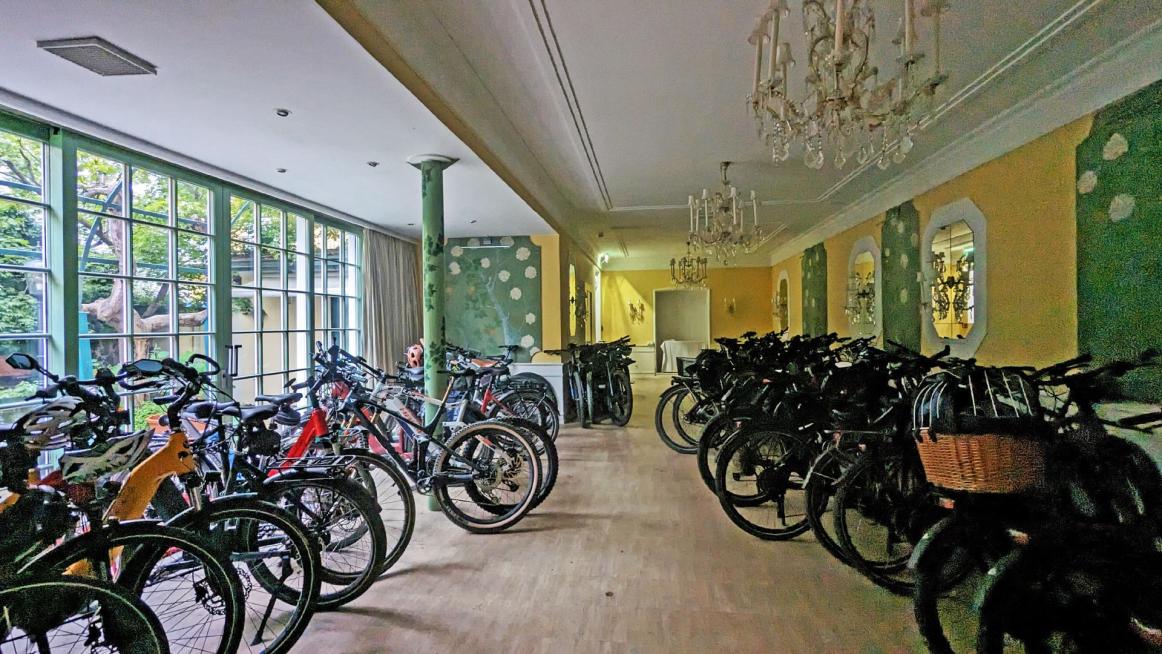 der Fahrradraum im Hotel "Palais26"